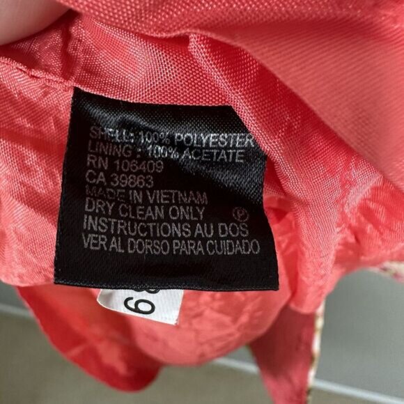 Tahari Arthur S.‎ Levine Petite 12P Coral Floral Sleeveless Pencil Dress - Picture 5 of 5